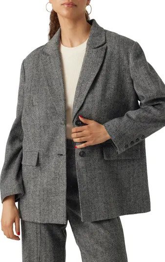 Lizzie Herringbone Oversize Blazer | Nordstrom