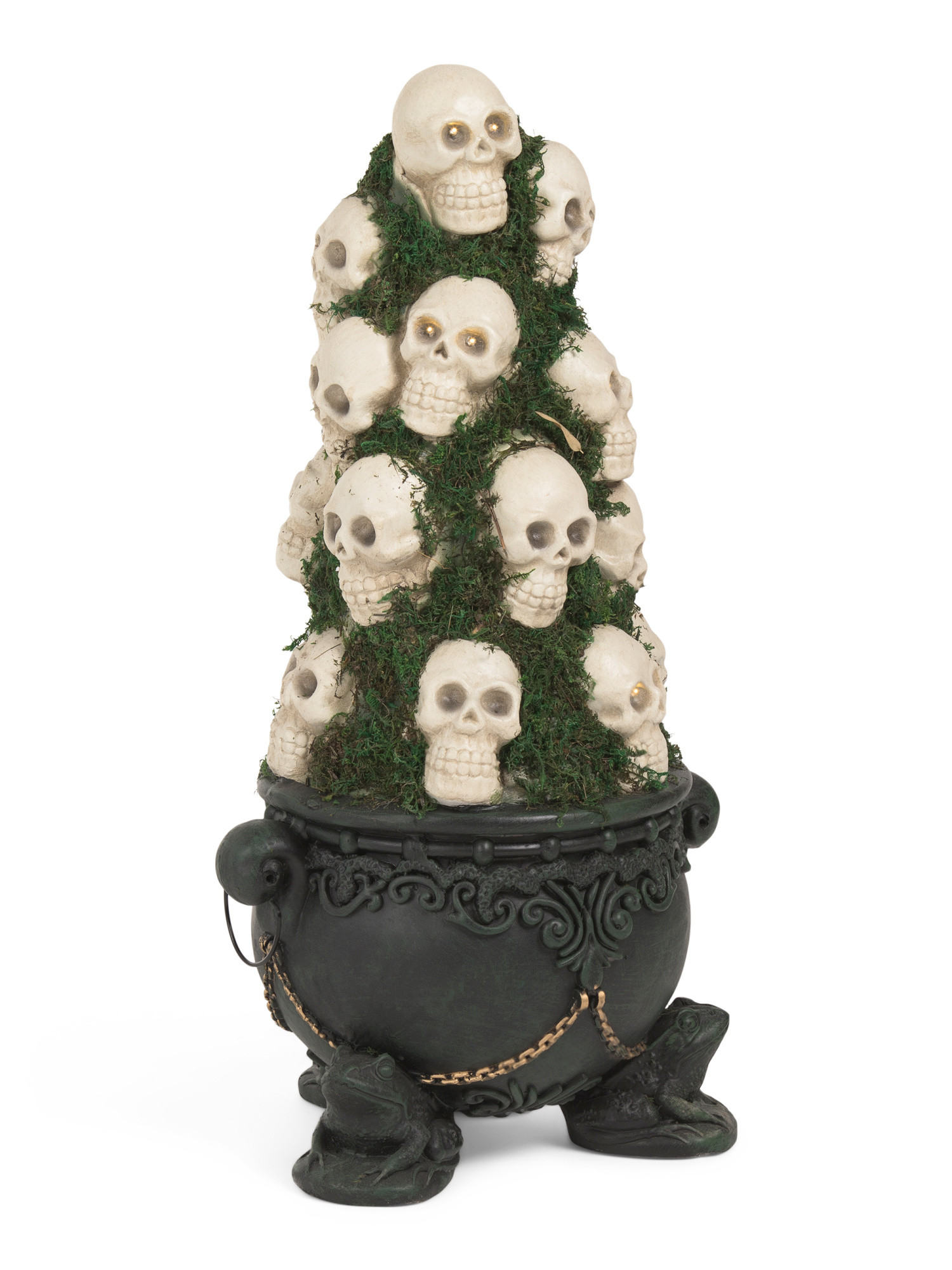 Outdoor Safe Multi Stacked Skulls Led Cauldron Decor | TJ Maxx