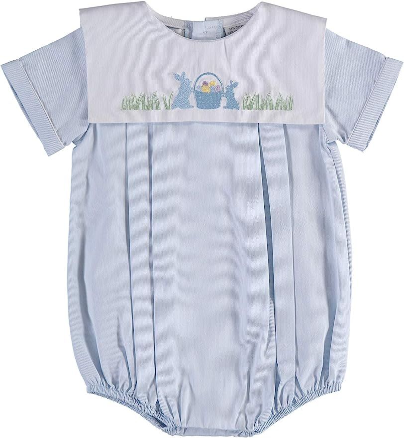 Carriage Boutique Baby Boy Easter Bubble - Blue with Bunny and Easter Eggs | Amazon (US)