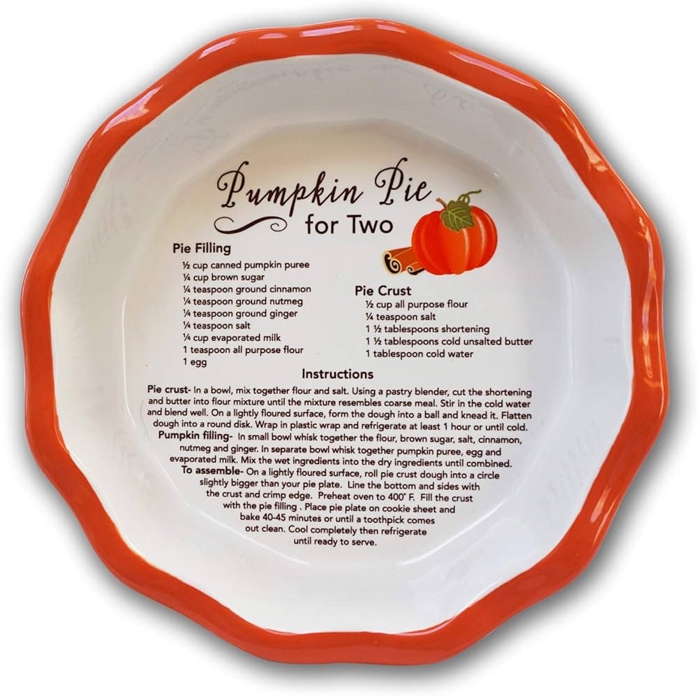 Abbey Gift (Abbey & CA Gift Orange Ceramic Pumpkin Pie for Two Mini Recipe Plate, 6”, Multi | Amazon (US)