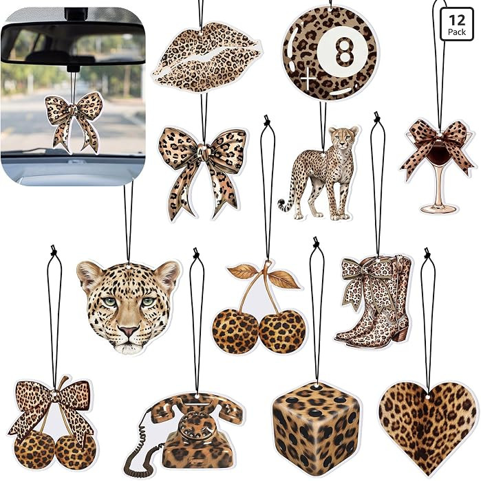 Faccito 12 Pcs Retro Cheetah Car Fresheners Trendy Leopard Print Air Freshener Leopard Print Hang... | Amazon (US)