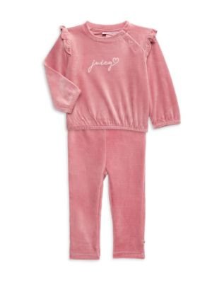 Juicy Couture Baby Girl's 2-Piece Velour Sweatshirt &amp; Pants Set on SALE | Saks OFF 5TH | Saks Fifth Avenue OFF 5TH