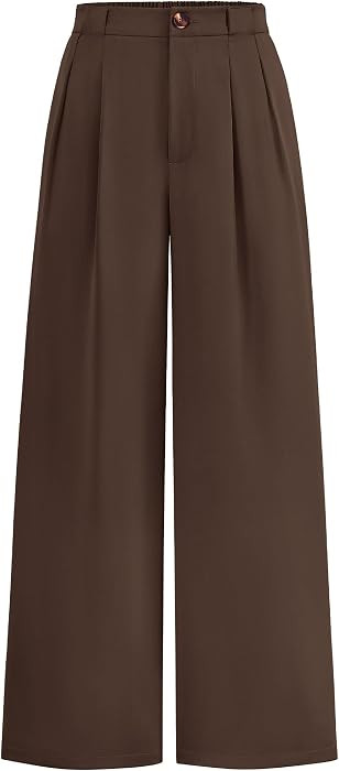 KIRUNDO Wide Leg Pants for Women 2026 Dressy High Waisted Button Trousers | Amazon (US)