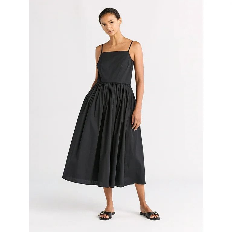 Free Assembly Women's Square Neck Cotton Maxi Dress, Sizes XS-XXL | Walmart (US)