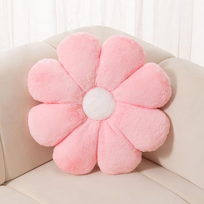 Pink Throw Pillows,Flower Pillow,Pink Decorative Throw Pillows,Light Pink Throw Pillows,Floor Pil... | Amazon (US)