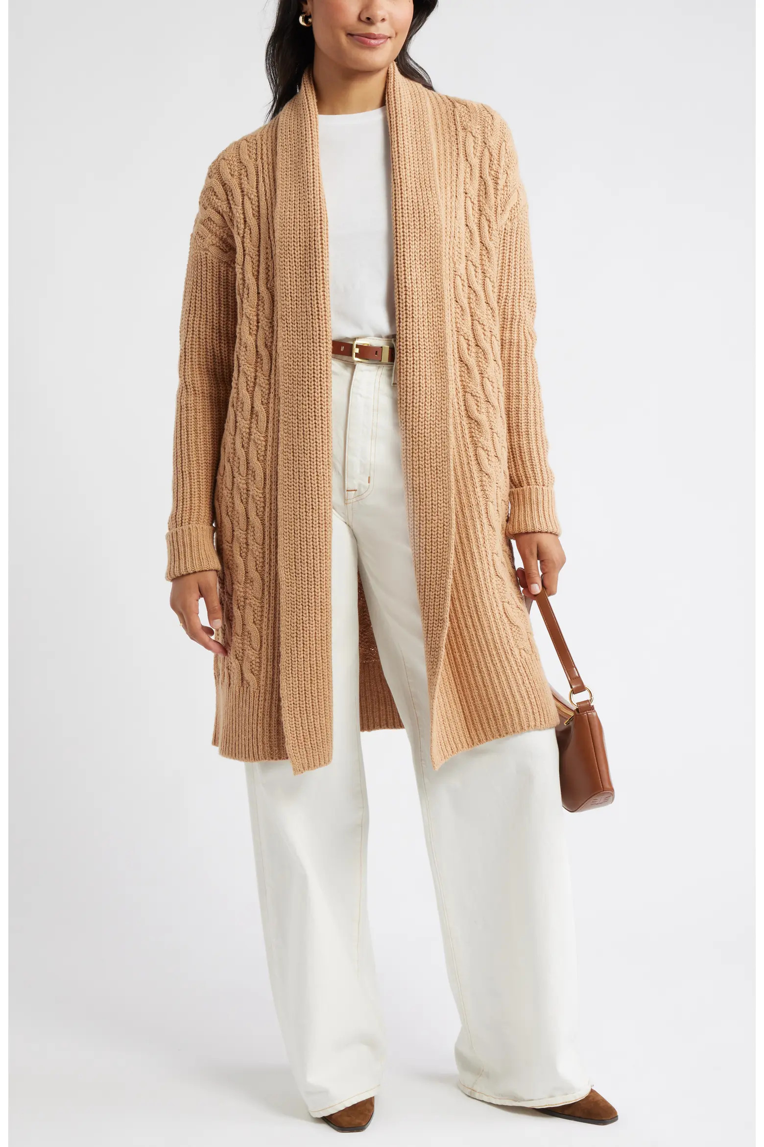 Cable Longline Open Front Cardigan (Women) | Nordstromrack | Nordstrom Rack