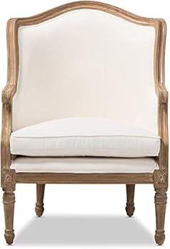 Baxton Studio Charlemagne Traditional French Accent Chair, Oak (Set of 2) | Amazon (US)