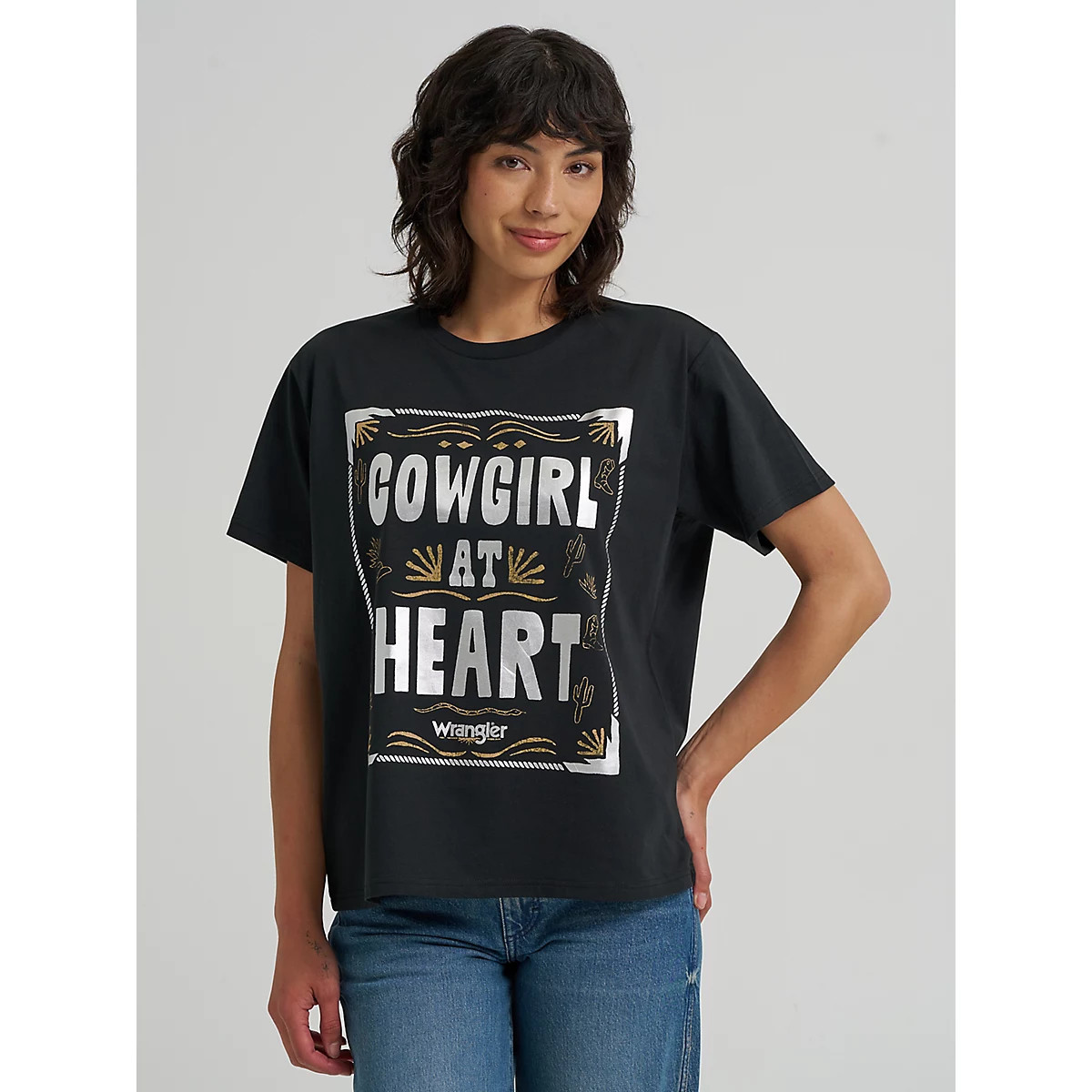 Women's Wrangler Western Graphic Girlfriend Tee in Black Heart | Wrangler