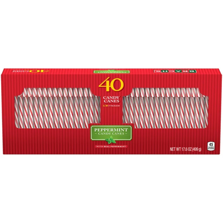 Brach's Bob's Peppermint Holiday Candy Canes, 17.6 oz, 40 Ct | Walmart (US)