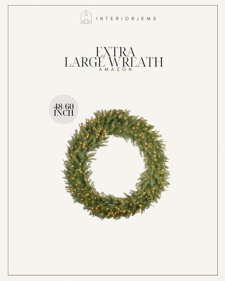 Just ordered this extra large wreath for our garage, comes in 48 inch or 60 inch also smaller sizes available, pre-lit extra large wreath from Amazon, Christmas wreath, holiday, decor, outdoor wreath 

#LTKHoliday #LTKhome #LTKsalealert