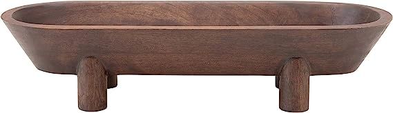 Bloomingville Mango Wood Footed Tray, Walnut Finish Bowl, Brown | Amazon (US)