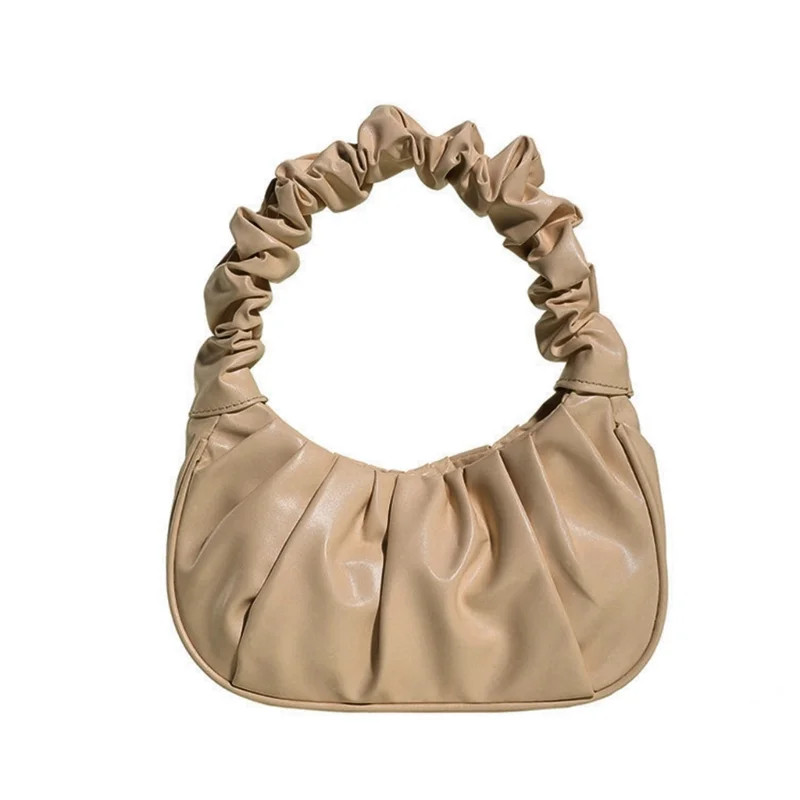 Simple Crescent Bag Versatile Cellphone Bag Solid Color Pleated Handbag for Women Girl Tote Bag L... | Walmart (US)