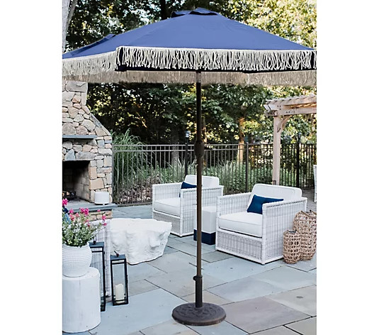 7.5' Patio Umbrella with Fringed Edge by Lauren McBride | QVC