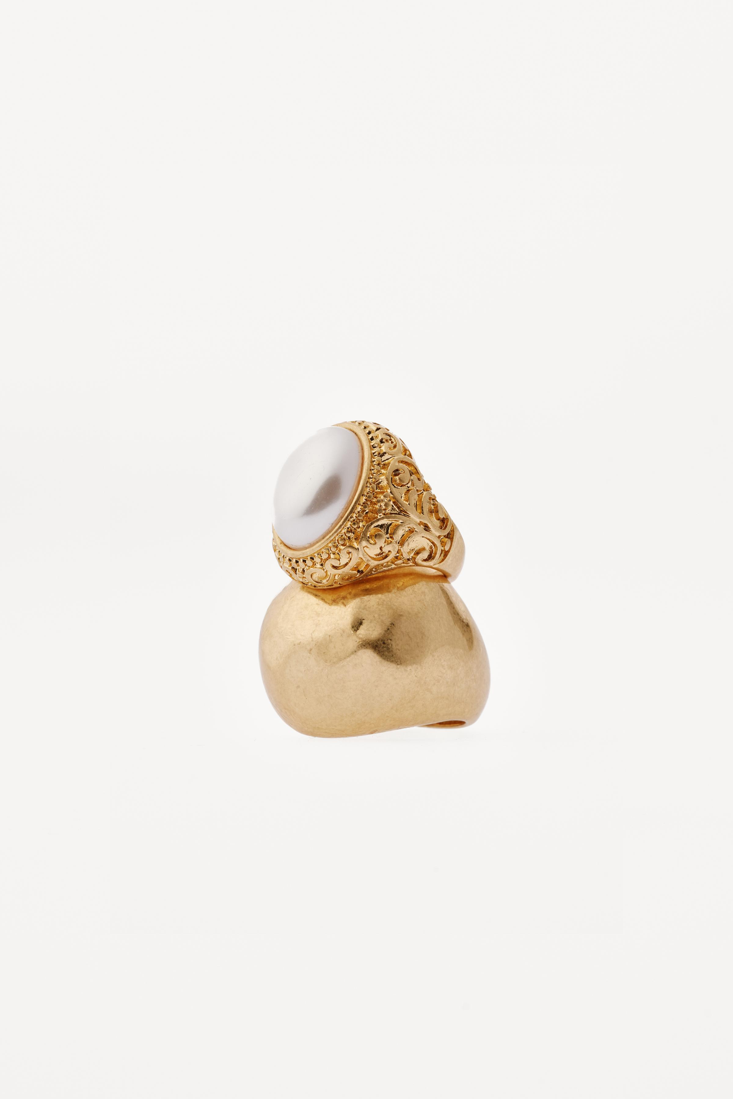 2-PACK OF MAXI PEARL METAL RINGS | Zara US