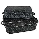 Granite Ware 25 lb. Capacity 19.5 in. Covered Rectangular Roaster, Speckled Black Enamel on Steel | Amazon (US)
