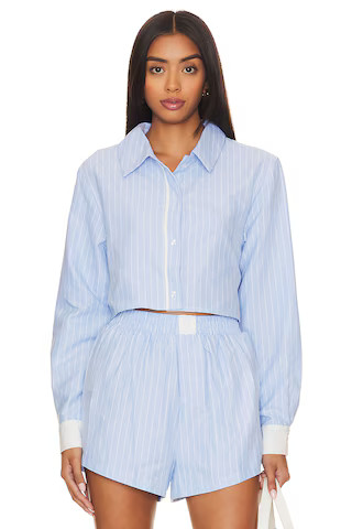 SNDYS x REVOLVE Darian Stripe Top in Blue & White from Revolve.com | Revolve Clothing (Global)