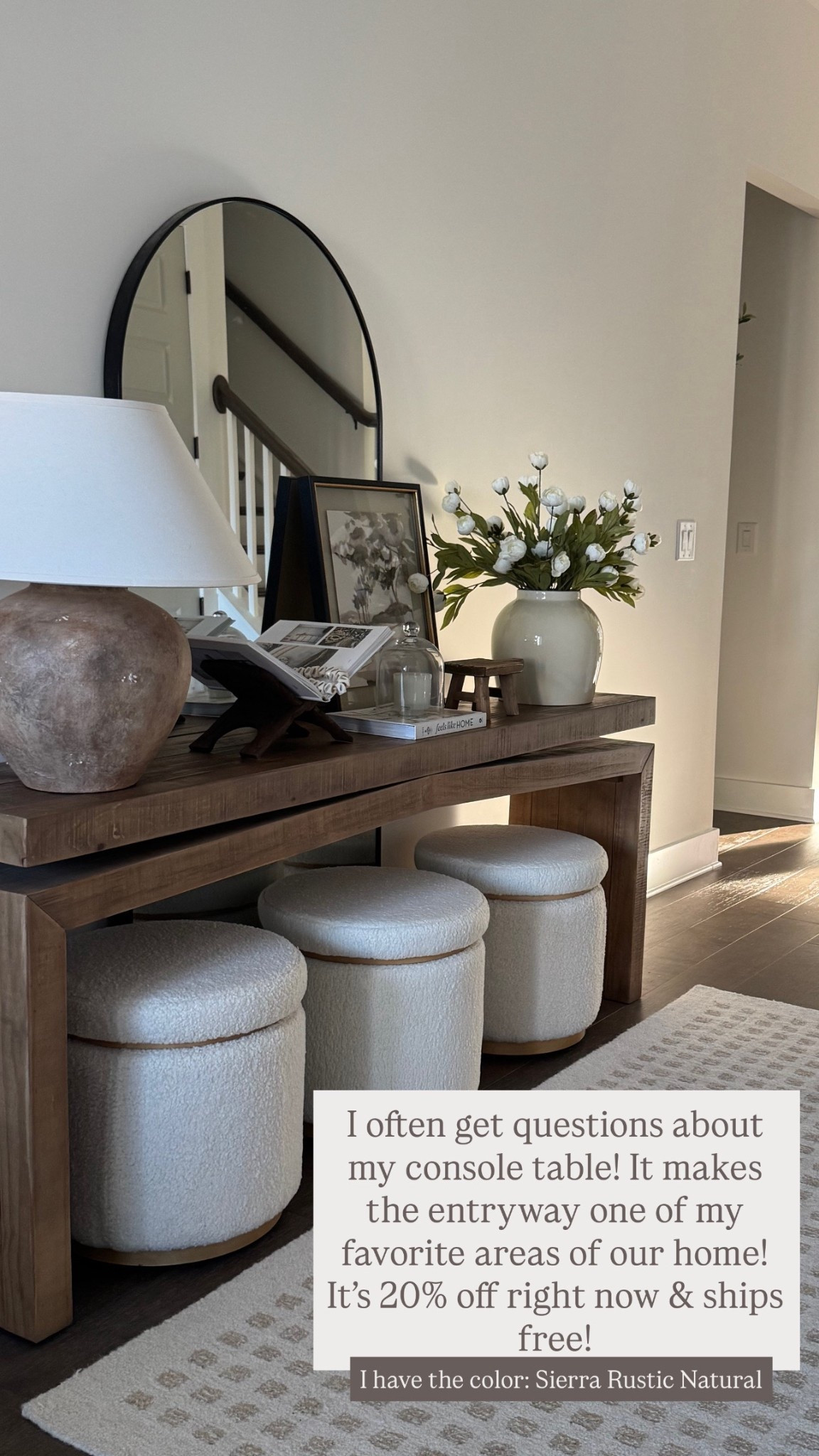 I’m obsessed with this console table! It’s on sale for 20% right now with free shipping! I get asked about these pieces ALLLL the time and they’re all from @Wayfair! Truly one of my favorite places to shop for home decor & furniture! 

#ad #WayfairPartner #wayfair 

#LTKSeasonal #LTKSaleAlert #LTKHome