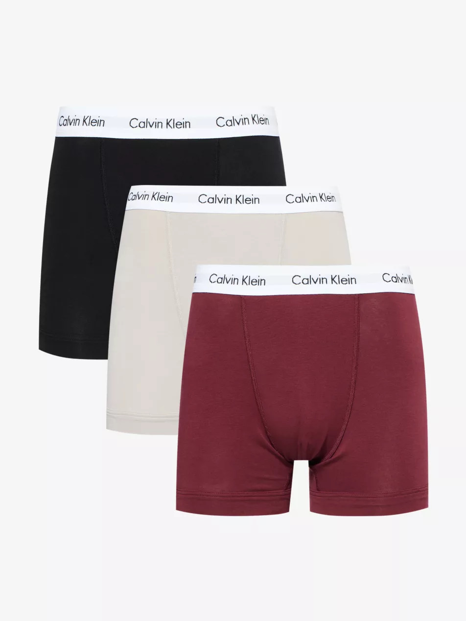 Branded-waistband mid-rise pack of three stretch-cotton trunks | Selfridges