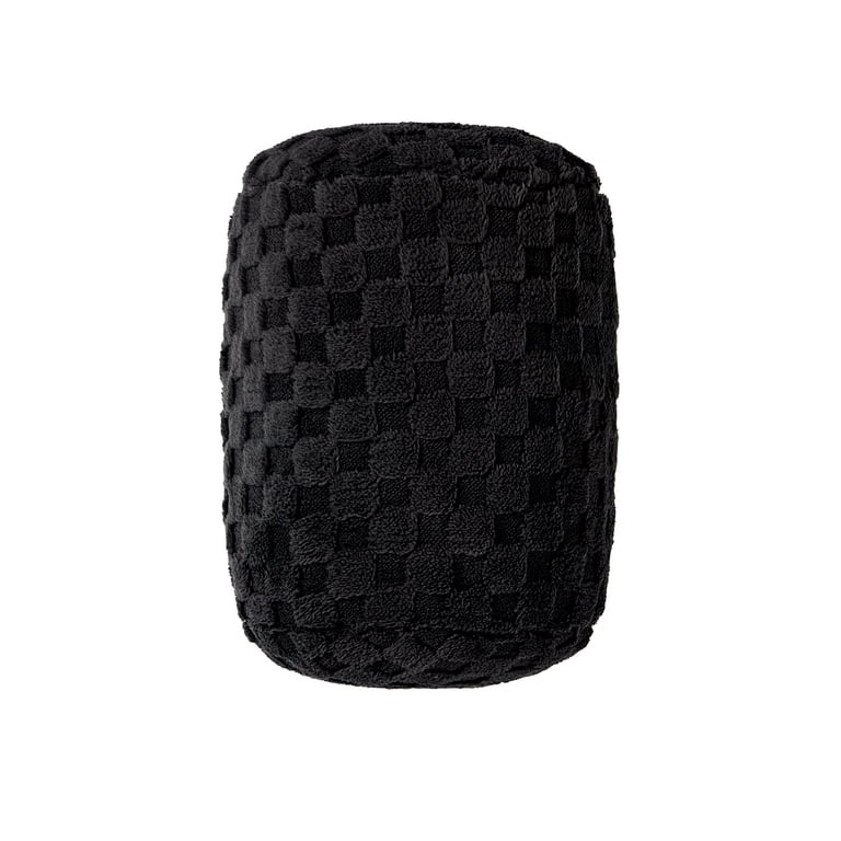 Mainstays 11" x 10" Black Sherpa Check Bolster Decorative Pillow | Walmart (US)