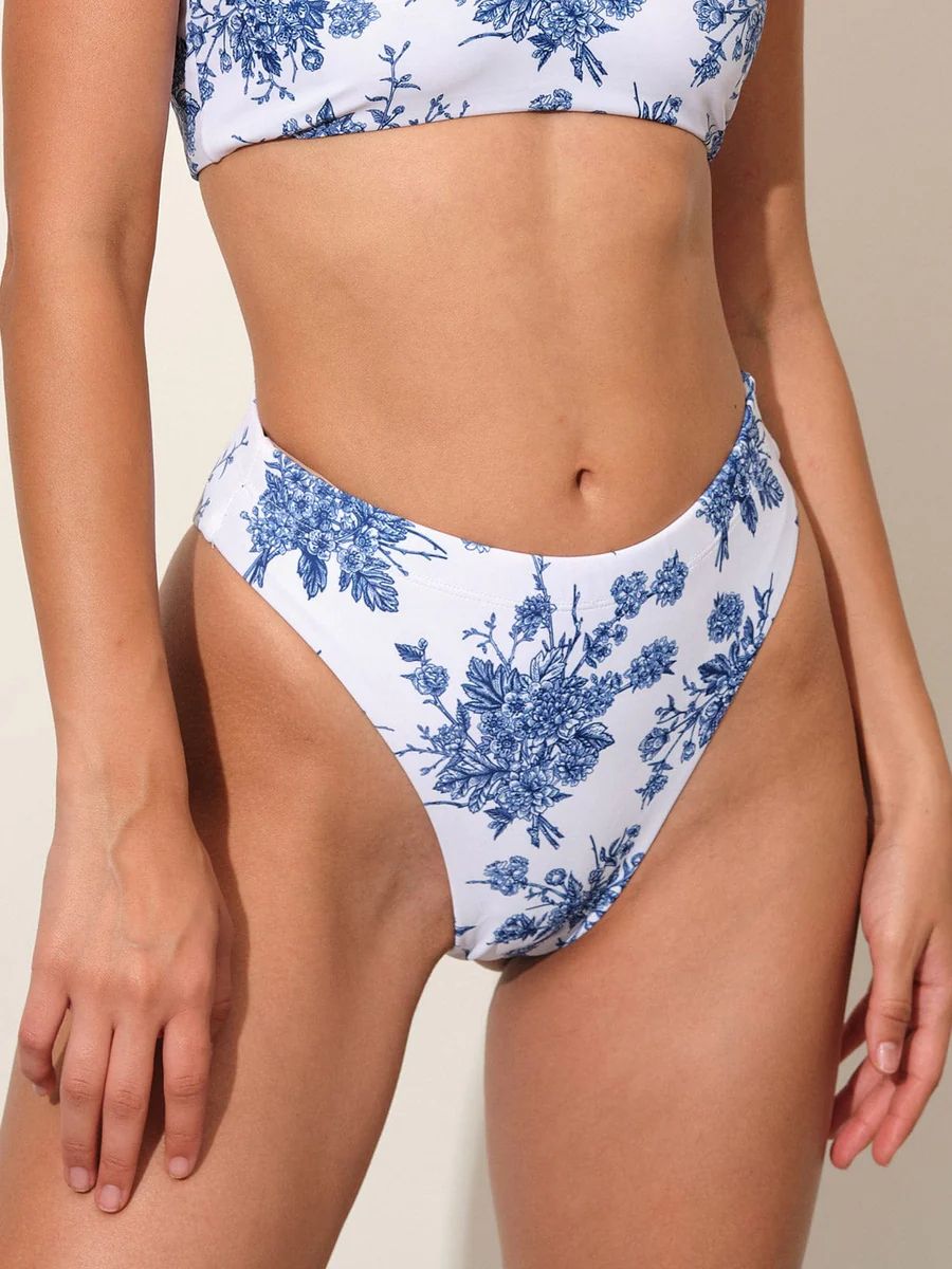 Floral Bikini Bottom & Reviews - Blue - Sustainable Bikinis | BERLOOK | BERLOOK