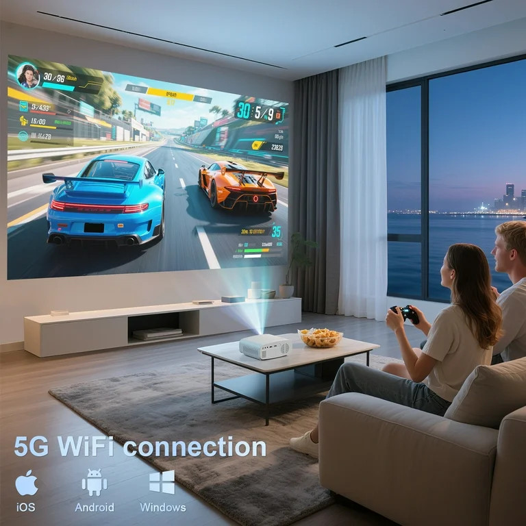 Electric Focus 5G WiFi Bluetooth Video Projector, Full HD 1080P Outdoor Movie Projector (Projecto... | Walmart (US)