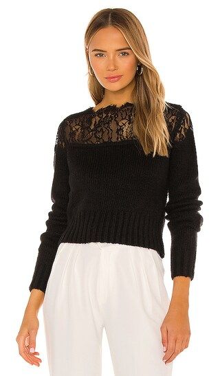 Lace Shoulder Sweater in Black | Revolve Clothing (Global)