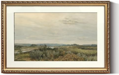 Amazon.com: ARPEOTCY Vintage Gold Framed Large Wall Art, Nature Trees Landscape Rivers Retro Pain... | Amazon (US)