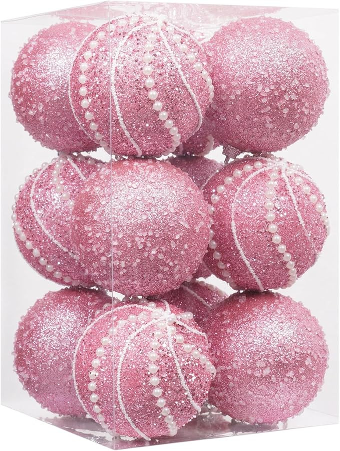 3.15" 12pcs Christmas Ball Ornaments Sequin Shatterproof Christmas Tree Ornaments DecorativeHangi... | Amazon (US)