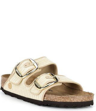 Women's Arizona Big Buckle Raffia Slide Sandals | Dillard's