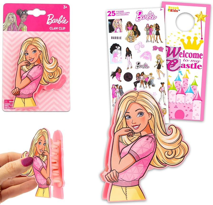 Barbie Hair Claw Clip Set - Accessories Bundle with Claw Clip for Girls Plus Stickers, More | Bar... | Amazon (US)