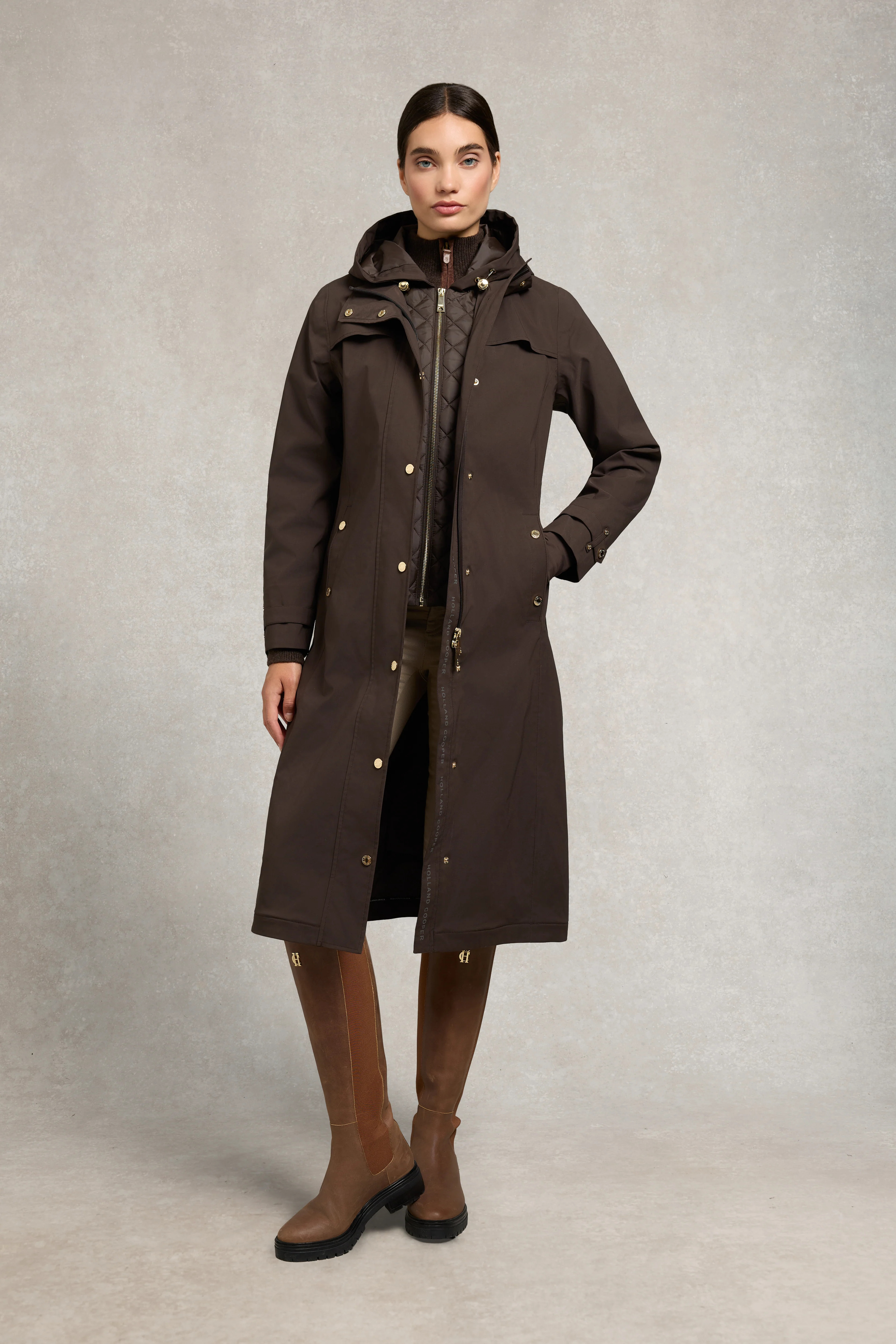 Folgate Rain Coat (Chocolate) | Holland Cooper