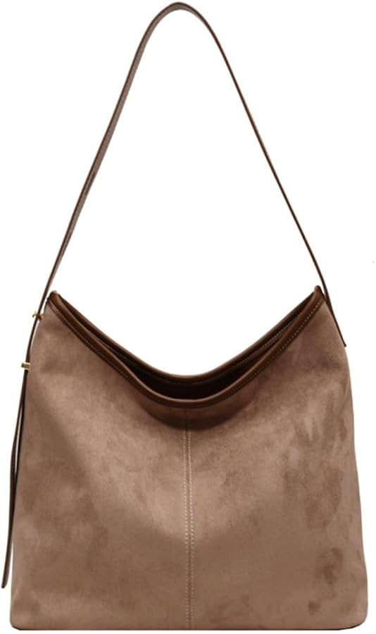 Tote Bag for Women Suede Classic Top-handle Shoulder Bags Slouchy Hobo Crossbody Bag Retro Colleg... | Amazon (US)