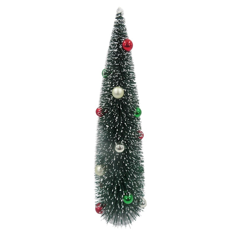 Sisal Bottle Brush Tree with Ornaments, 18" | At Home