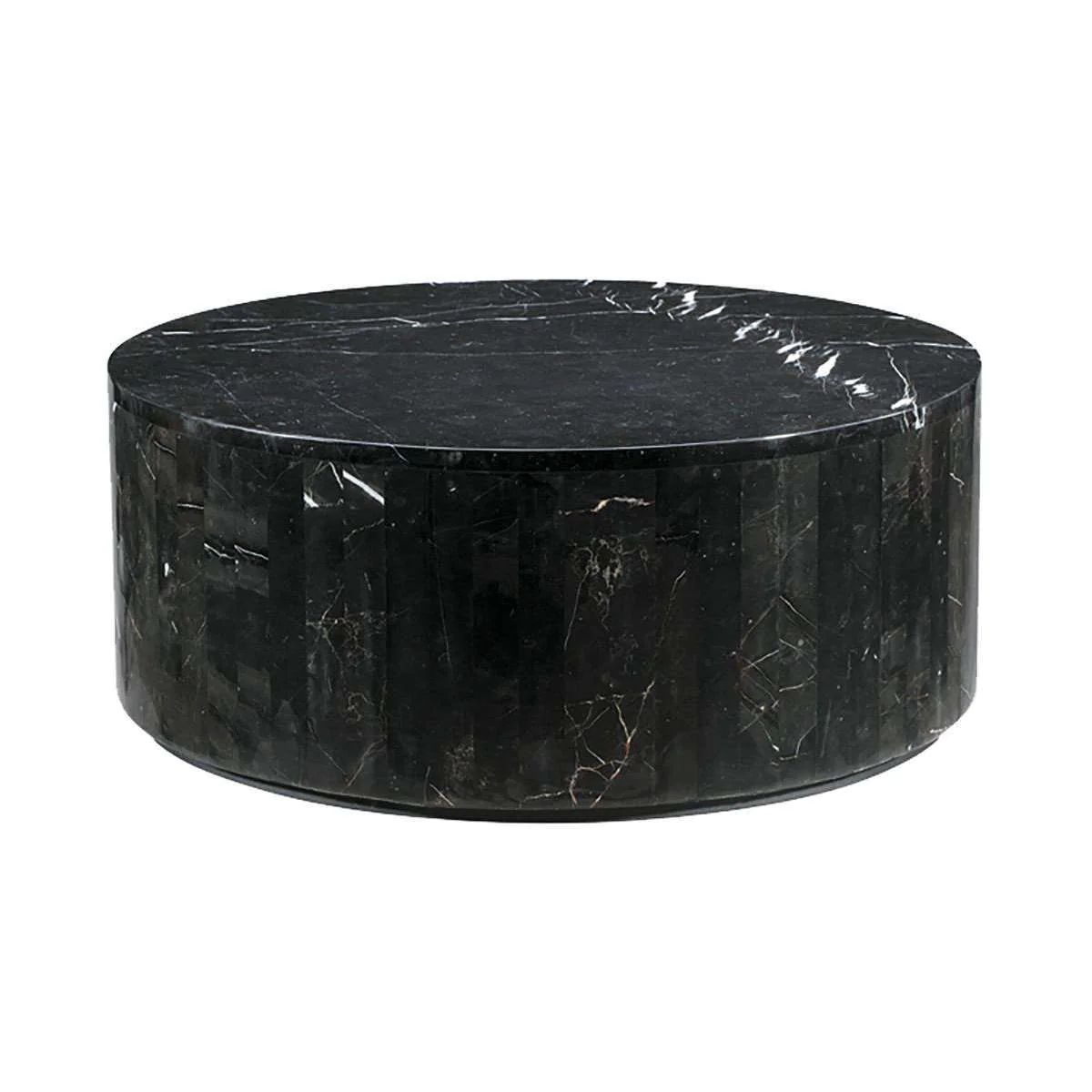 Black Marble Drum Coffee Table | France and Son