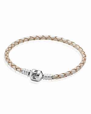 Pandora Bracelet - Champagne Leather Single Wrap with Silver Clasp | Bloomingdale's (US)