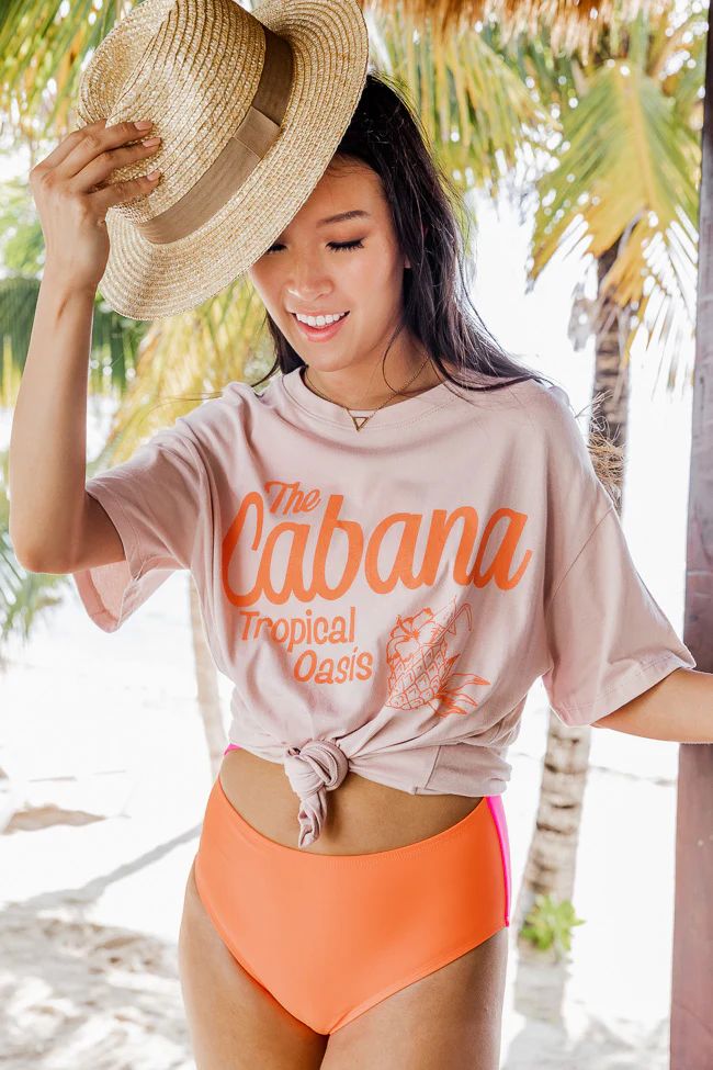 The Cabana Dusty Pink Oversized Graphic Tee | The Pink Lily Boutique