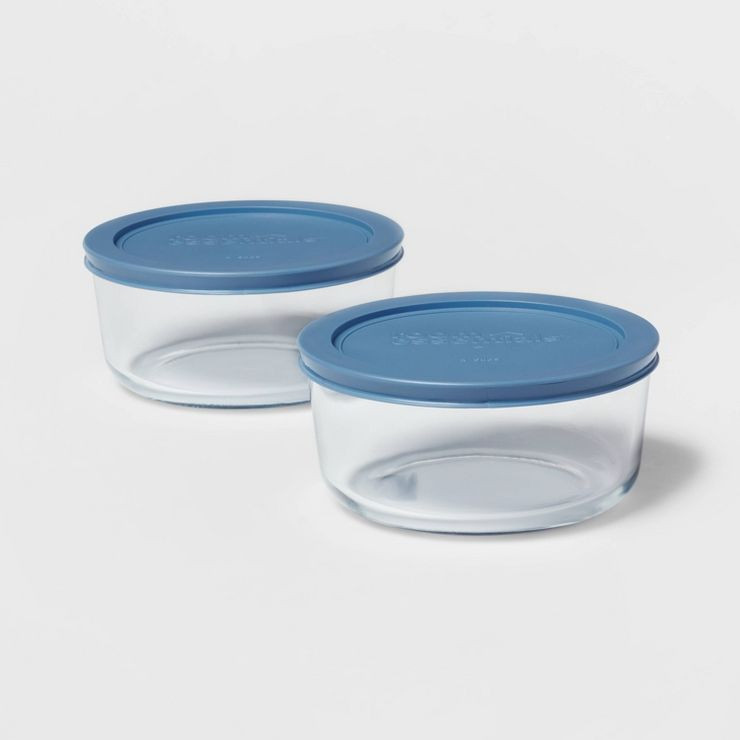 4 Cup 2pk Round Glass Food Storage Container Set - Room Essentials™ | Target