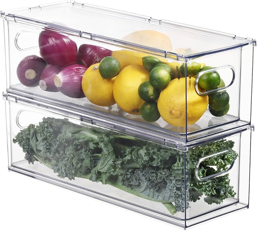 Fridge Organizers and Storage Pull Out Drawer, 2 Small | Amazon (US)