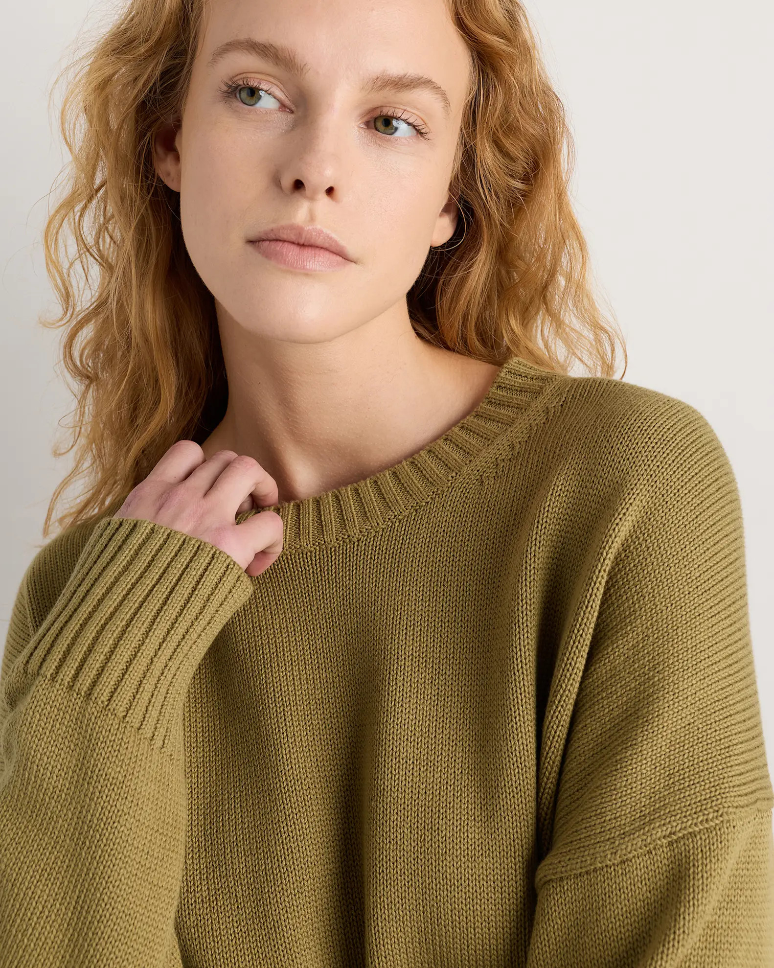 100% Organic Cotton Boyfriend Crew Sweater | Quince