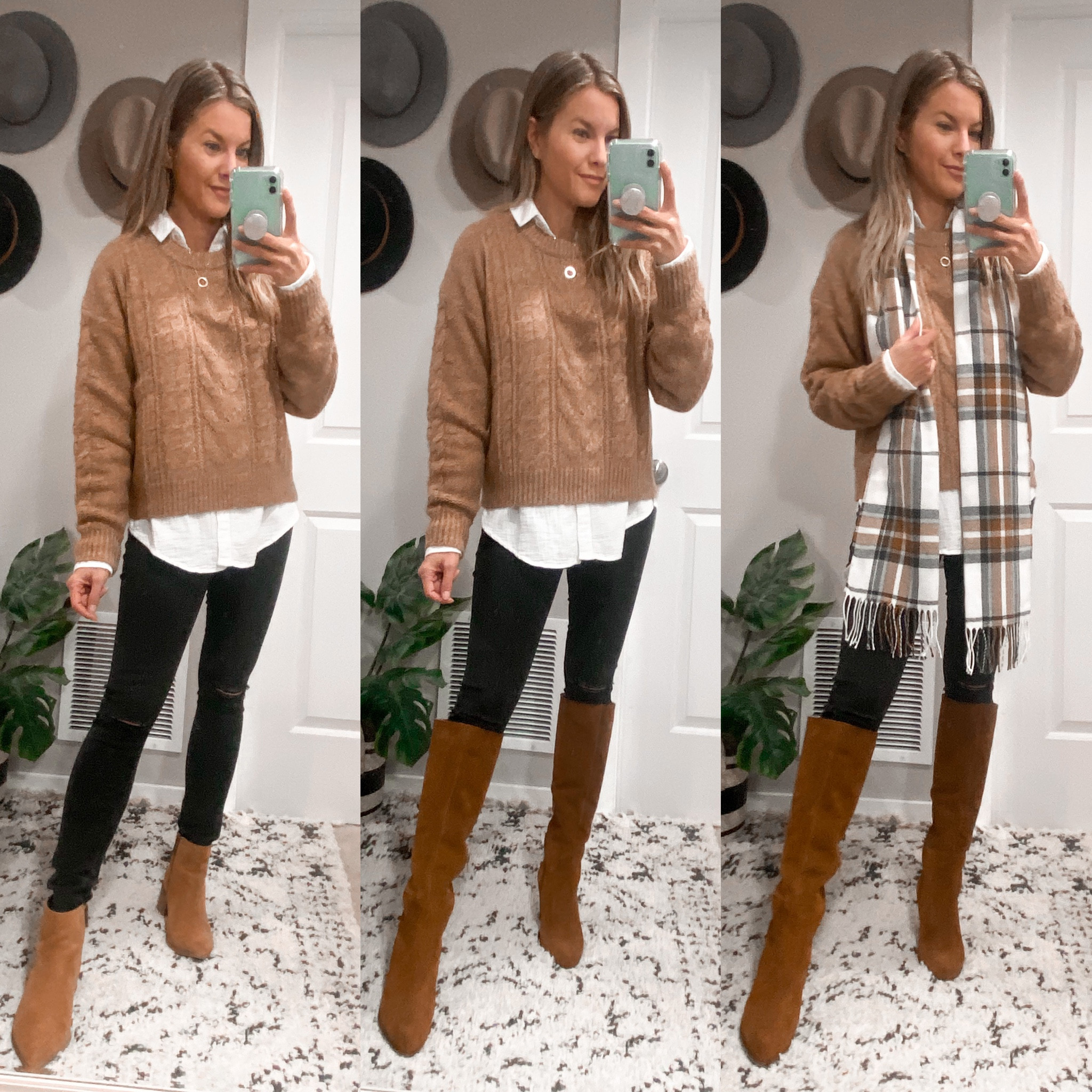 This sweater is so classic (aka will not go out of style) and is a great price (has Banana Republic / J. Crew vibes at an Old Navy price)! Looks so cute layered with this white collared shirt, or with a chambray shirt.