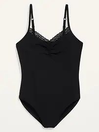 Lace-Trimmed Supima® Cotton-Blend Cheeky Bodysuit for Women | Old Navy (US)