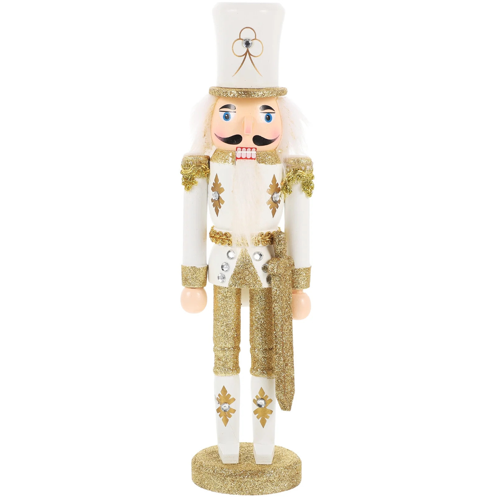 Nutcracker Soldier Christmas Nutcracker Figure Wooden Glitter Puppet for Table | Walmart (US)