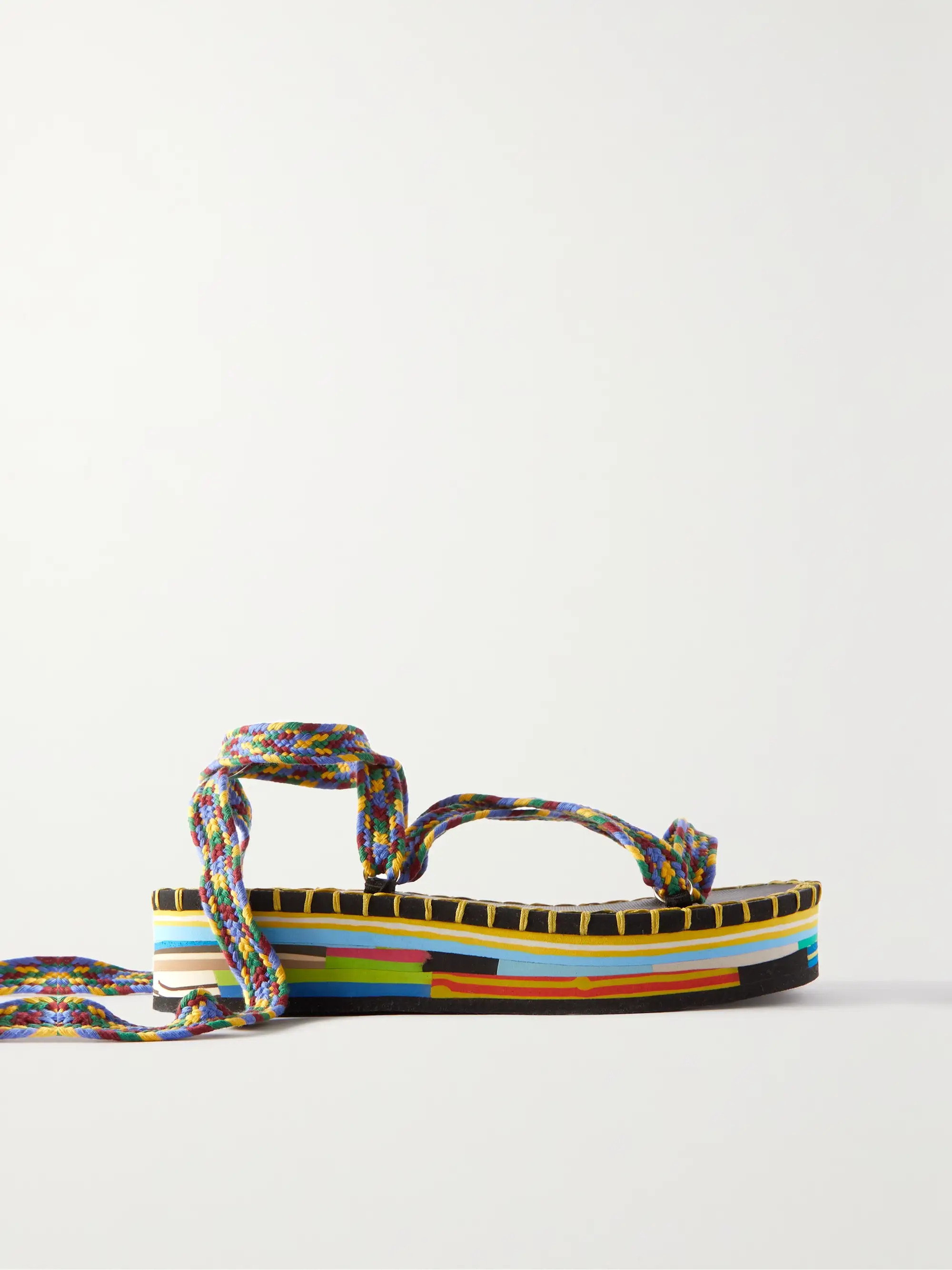 Lou braided recycled cotton-blend platform sandals | NET-A-PORTER (US)