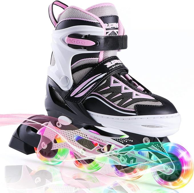 2PM SPORTS Cytia Pink Girls Adjustable Illuminating Inline Skates with Light up Wheels, Fun Flash... | Amazon (US)
