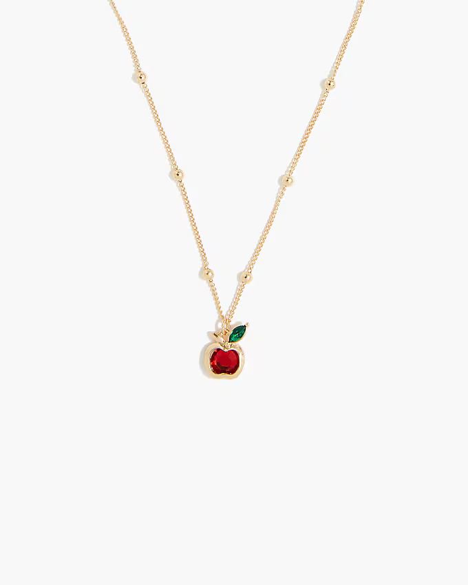 Girls' apple gem necklace | J.Crew Factory