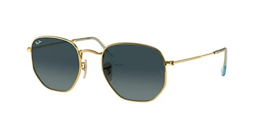 Ray-Ban RB3548N 91233M 54MM Gold/Crystal Lens Blue Gradient Grey Hexagonal Sunglasses For Men For Women + Bundle with Designer iWear Kit | Amazon (US)