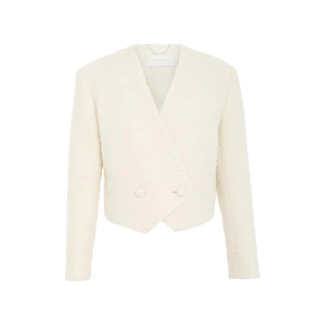 ZIMMERMANN Luminosity Cropped Blazer, Cream | The Avenue