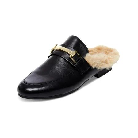 Steve Madden Women s Khloe Leather and Faux Fur Mule | Walmart (US)