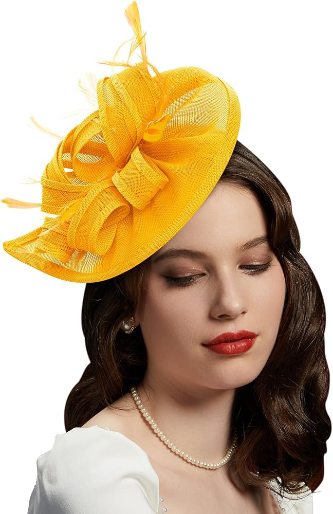 Cizoe Kentucky Derby Feather Fascinator Headbands Wedding Hair Clip Tea Party Hat for Women | Amazon (US)