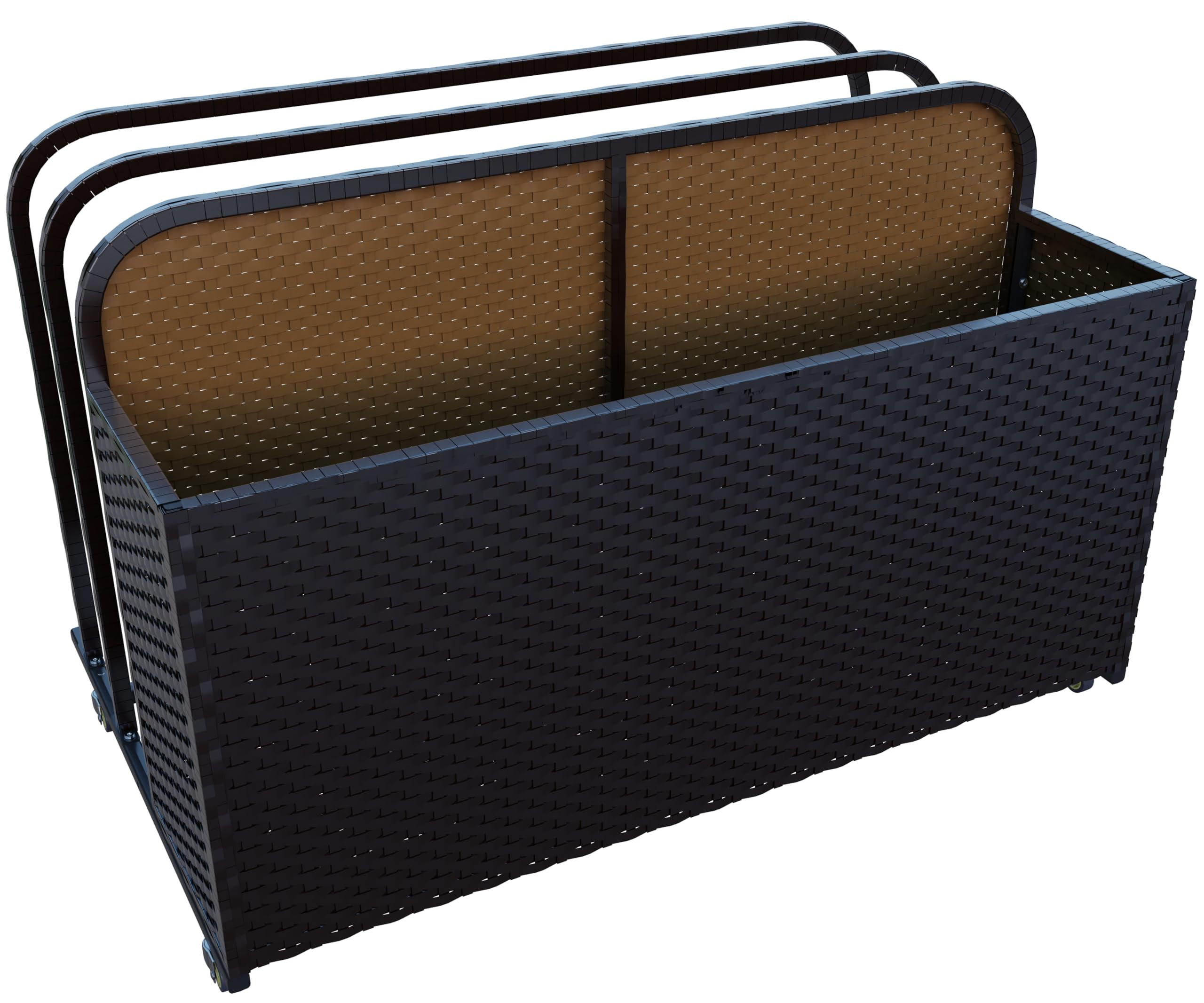 Rolling Poolside Float Storage, Pool Storage Bin, Outdoor Storage Organizer PE Rattan Pool Towel Rack for Floaties, Pool Accessories and Patio furniture Black | Amazon (US)